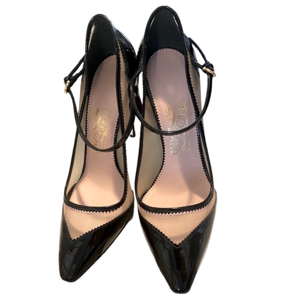 Salvatore Ferragamo black and pink retro Heels 7.5 - Picture 6 of 16